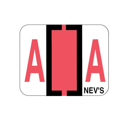 Nevs Tabbie - Filing Labels - Large - Letter A 1" x 1-1/4" Red XA-T-A